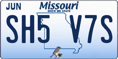 MO license plate SH5V7S