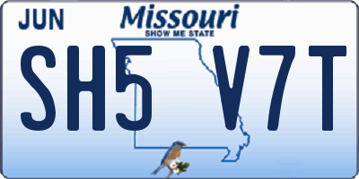 MO license plate SH5V7T