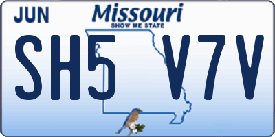 MO license plate SH5V7V