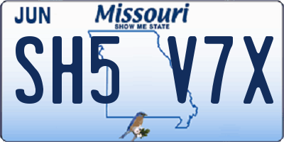 MO license plate SH5V7X