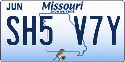 MO license plate SH5V7Y