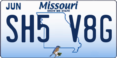 MO license plate SH5V8G