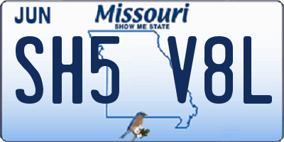 MO license plate SH5V8L