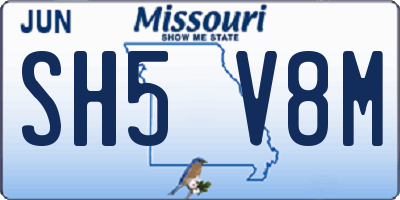 MO license plate SH5V8M