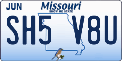 MO license plate SH5V8U