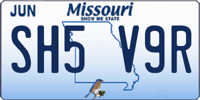 MO license plate SH5V9R