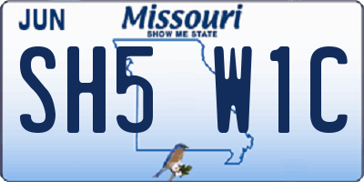 MO license plate SH5W1C
