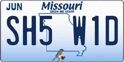 MO license plate SH5W1D