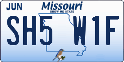MO license plate SH5W1F