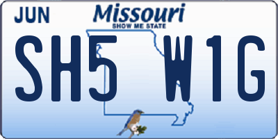 MO license plate SH5W1G