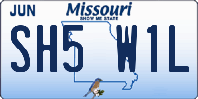 MO license plate SH5W1L