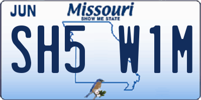 MO license plate SH5W1M