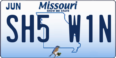 MO license plate SH5W1N