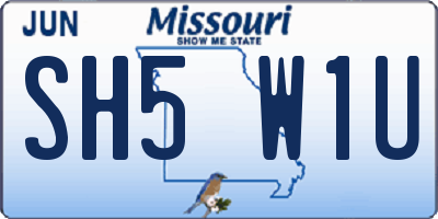 MO license plate SH5W1U