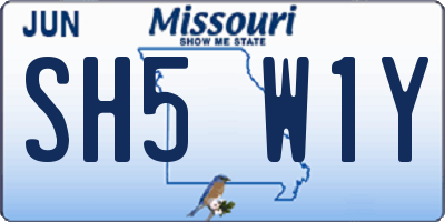 MO license plate SH5W1Y