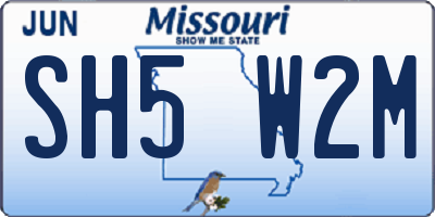 MO license plate SH5W2M