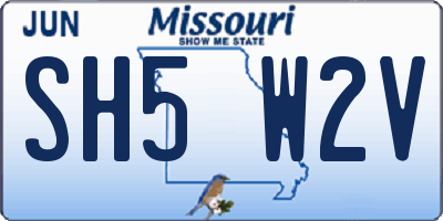 MO license plate SH5W2V