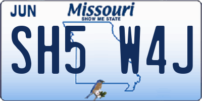 MO license plate SH5W4J