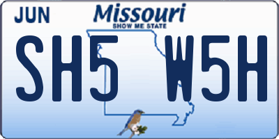 MO license plate SH5W5H