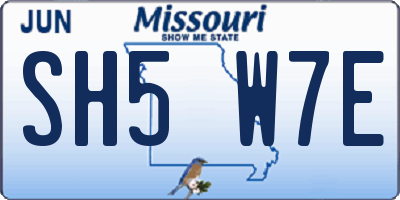 MO license plate SH5W7E