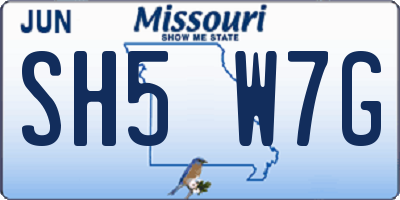 MO license plate SH5W7G