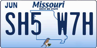 MO license plate SH5W7H