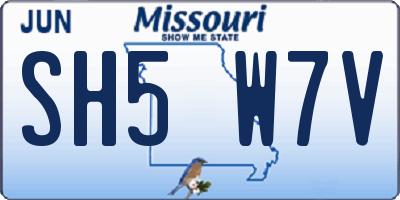 MO license plate SH5W7V