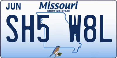 MO license plate SH5W8L