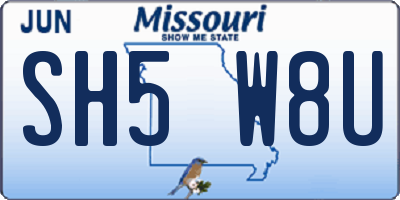MO license plate SH5W8U