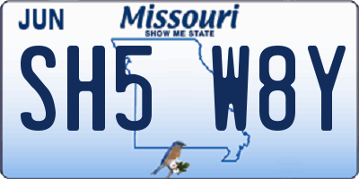 MO license plate SH5W8Y
