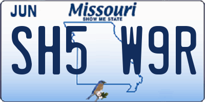 MO license plate SH5W9R