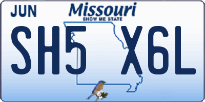 MO license plate SH5X6L
