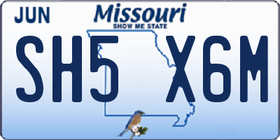 MO license plate SH5X6M
