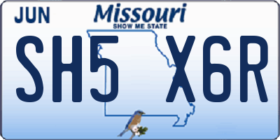 MO license plate SH5X6R