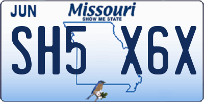 MO license plate SH5X6X