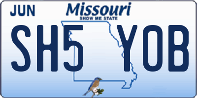 MO license plate SH5Y0B