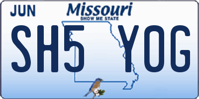 MO license plate SH5Y0G