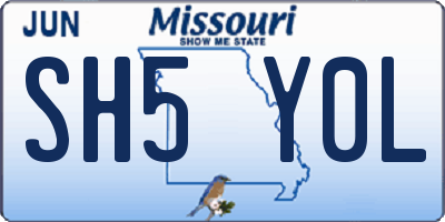 MO license plate SH5Y0L