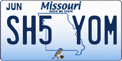 MO license plate SH5Y0M