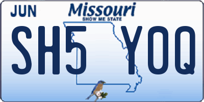 MO license plate SH5Y0Q