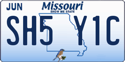 MO license plate SH5Y1C