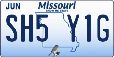 MO license plate SH5Y1G