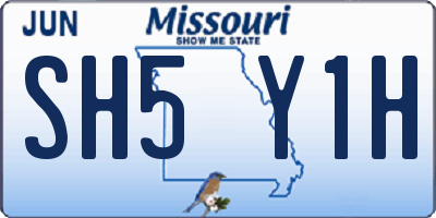 MO license plate SH5Y1H