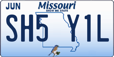 MO license plate SH5Y1L