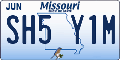 MO license plate SH5Y1M