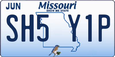 MO license plate SH5Y1P