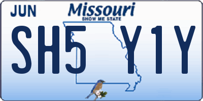 MO license plate SH5Y1Y