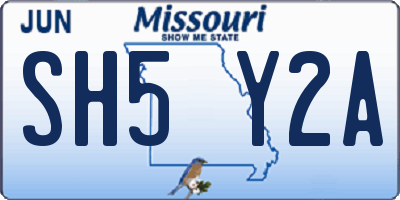 MO license plate SH5Y2A