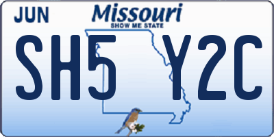MO license plate SH5Y2C
