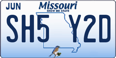 MO license plate SH5Y2D